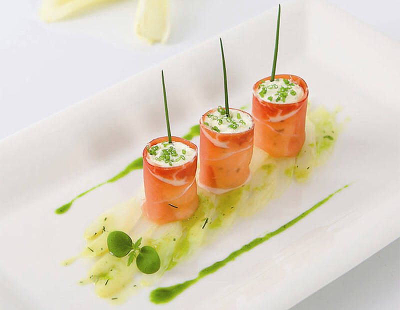 Bouchées de mousse de mascarpone au speck
