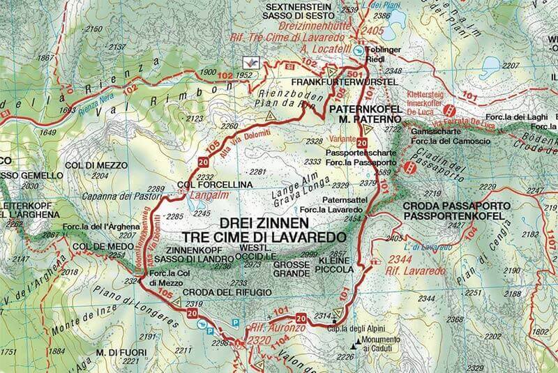 Dolomiten Landkarte Dolomiten Landkarte